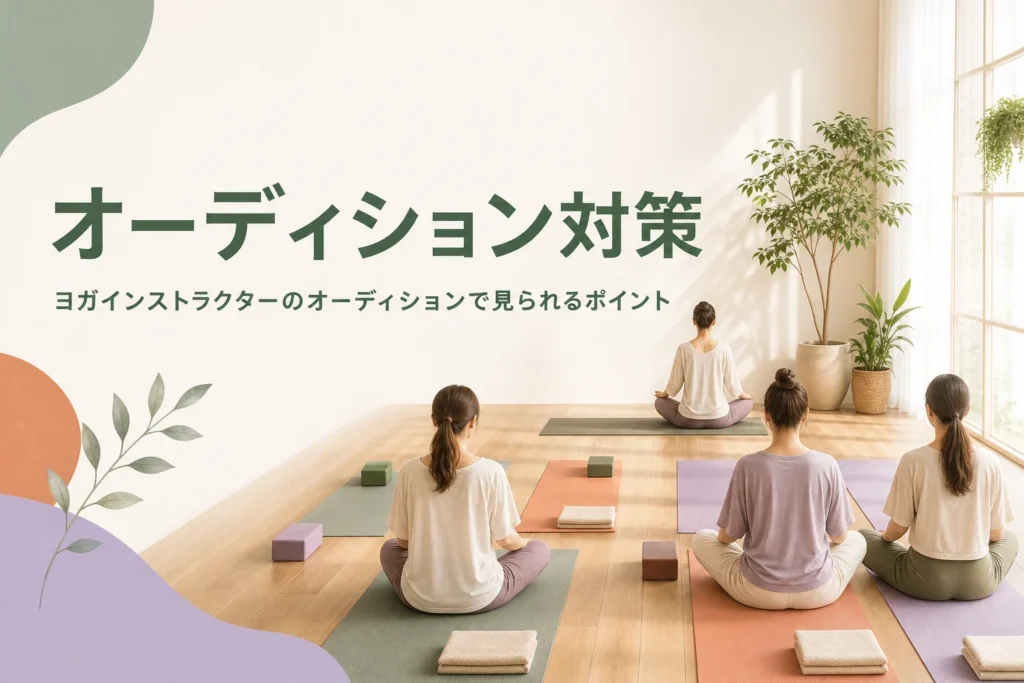 ヨガインストラクターのオーディションで見られるポイントと準備を解説する記事のアイキャッチ
