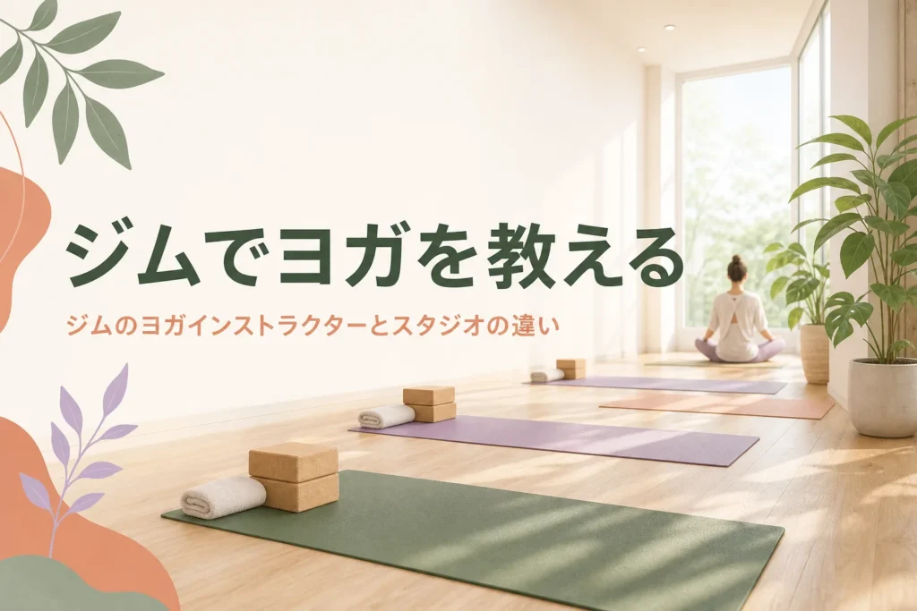 ジムのヨガインストラクターとして働く方法とスタジオとの違いを紹介する記事のアイキャッチ