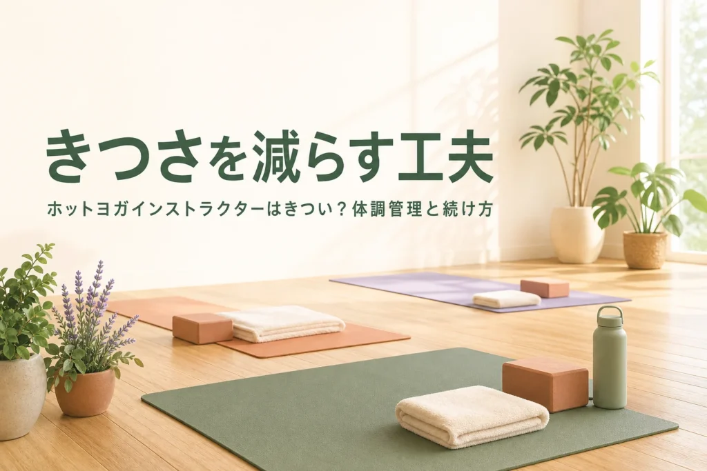 ホットヨガインストラクターがきついと感じる理由と続ける工夫を解説する記事のアイキャッチ