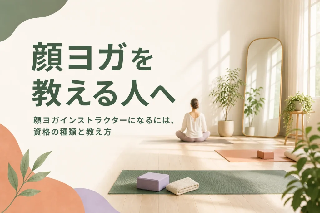 顔ヨガインストラクターになるための資格の種類と教え方を紹介する記事のアイキャッチ