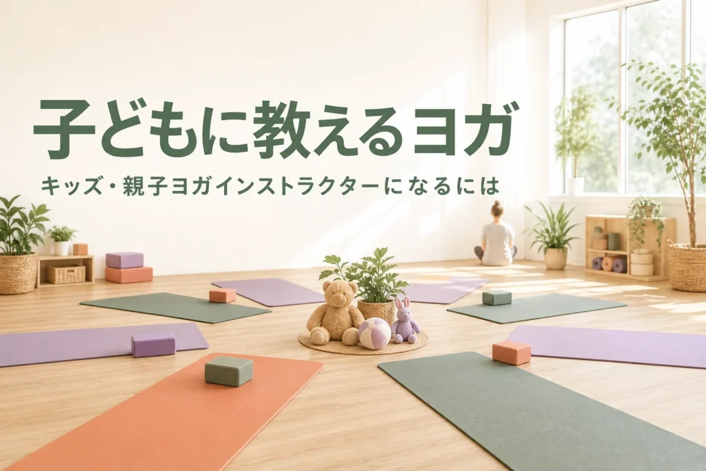 キッズ・親子ヨガインストラクターになる方法と子どもに教えるコツを紹介する記事のアイキャッチ