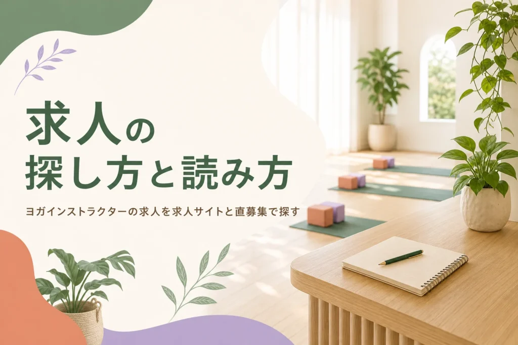 ヨガインストラクターの求人の探し方と募集文の読み方を解説する記事のアイキャッチ