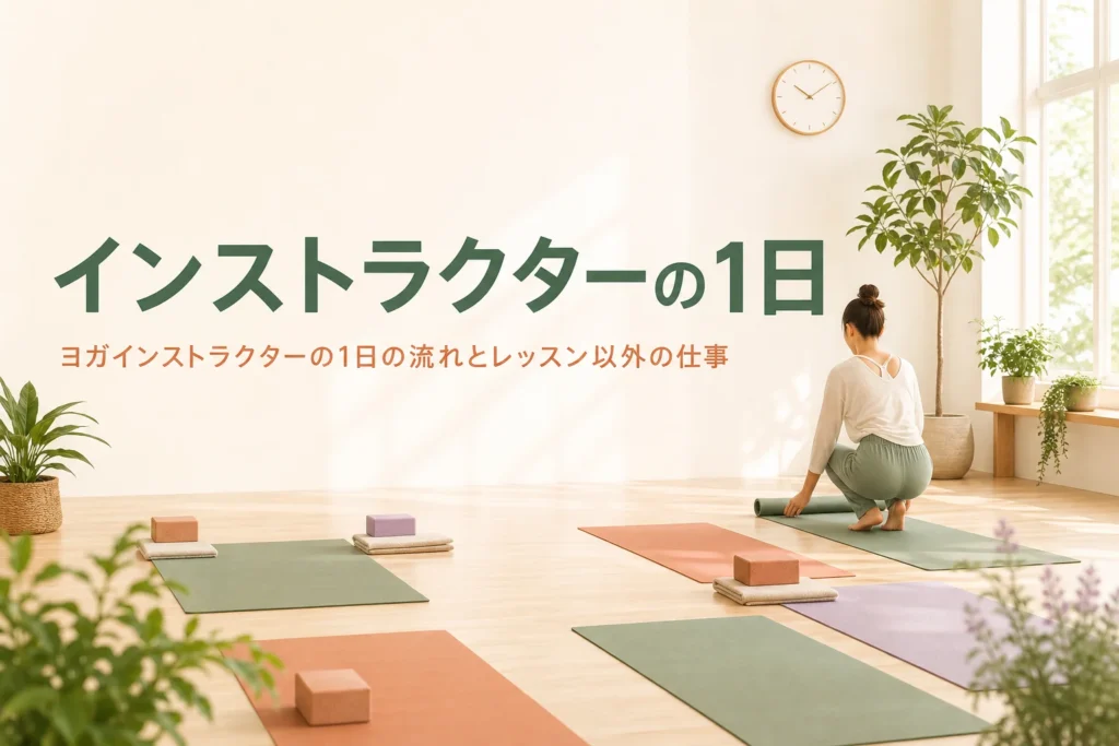ヨガインストラクターの1日の流れを紹介する記事のアイキャッチ