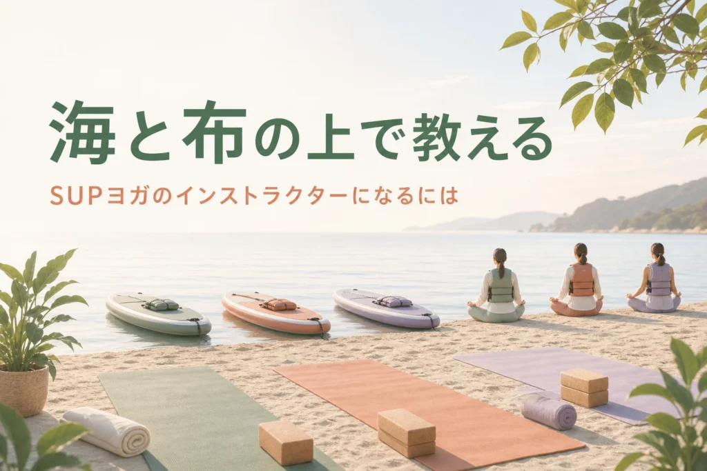 SUPヨガ・ビーチヨガ・ハンモックヨガのインストラクターになるための準備を紹介する記事のアイキャッチ